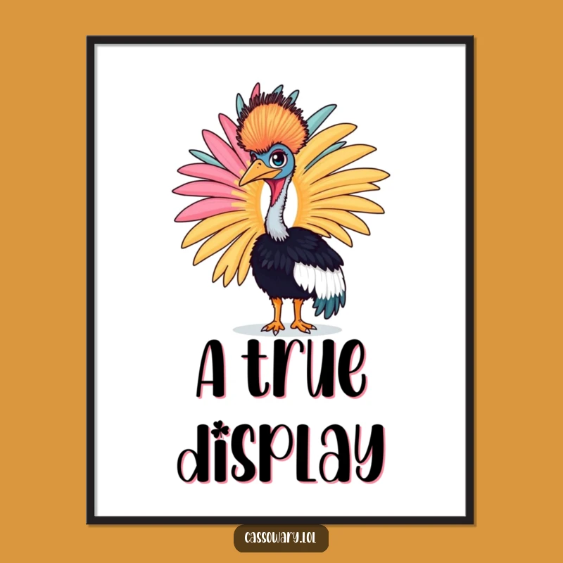 Funny Cassowary Feather Poster - Bold Bird Wall Art Gift!
