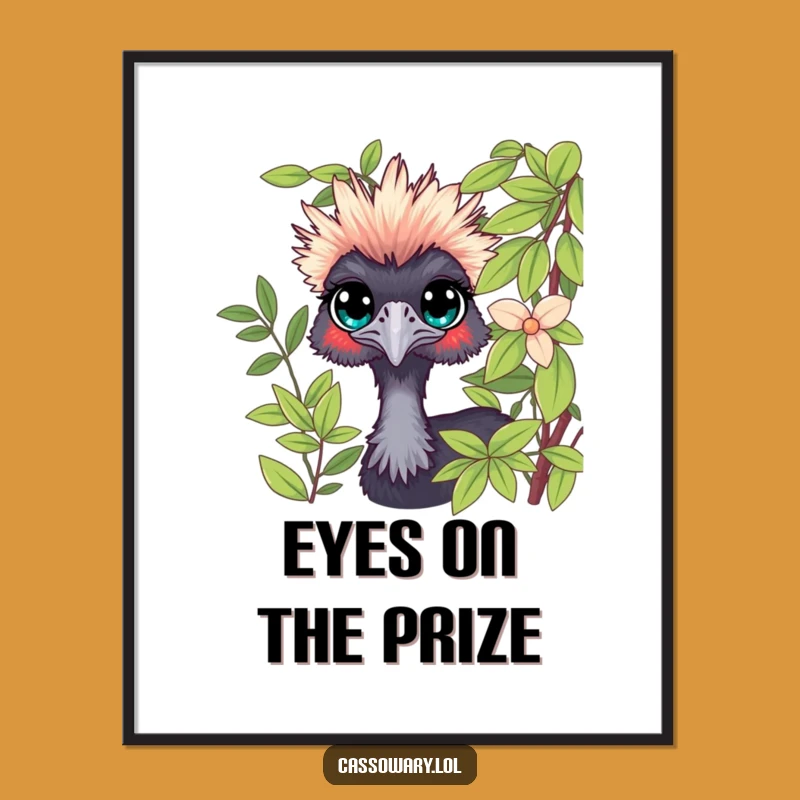 Funny Cassowary Hidden Gaze Poster: Bring Intrigue to Your Walls