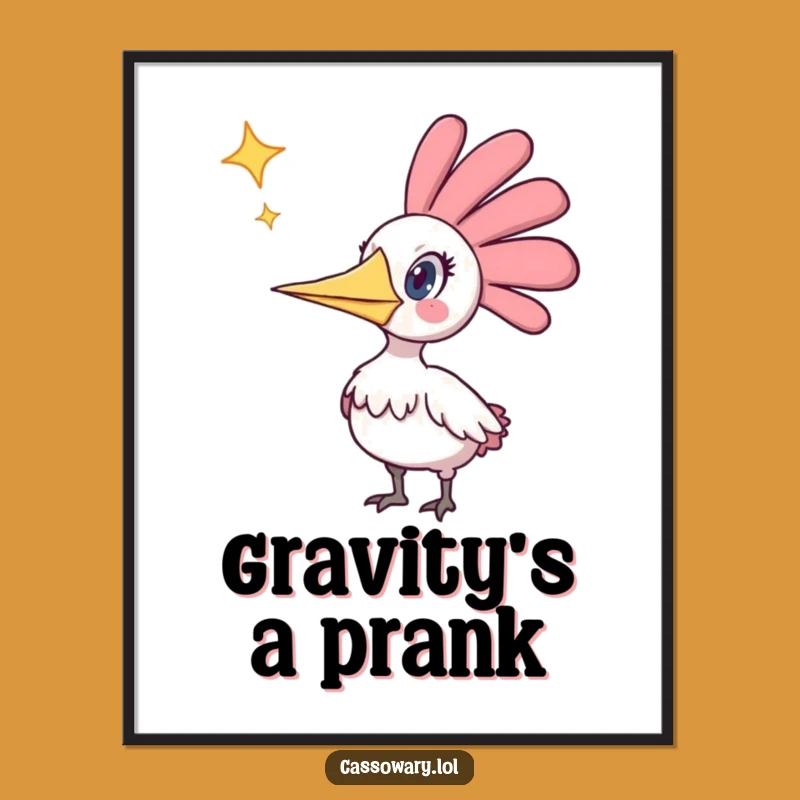 Hilarious Funny Cassowary Star Surprise Poster: Bring Cosmic Comedy to Your Walls