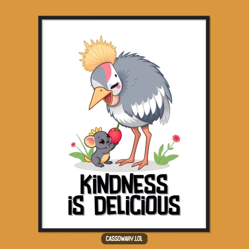 Funny Cassowary Berry Share Wall Art - Decorate with Generosity!