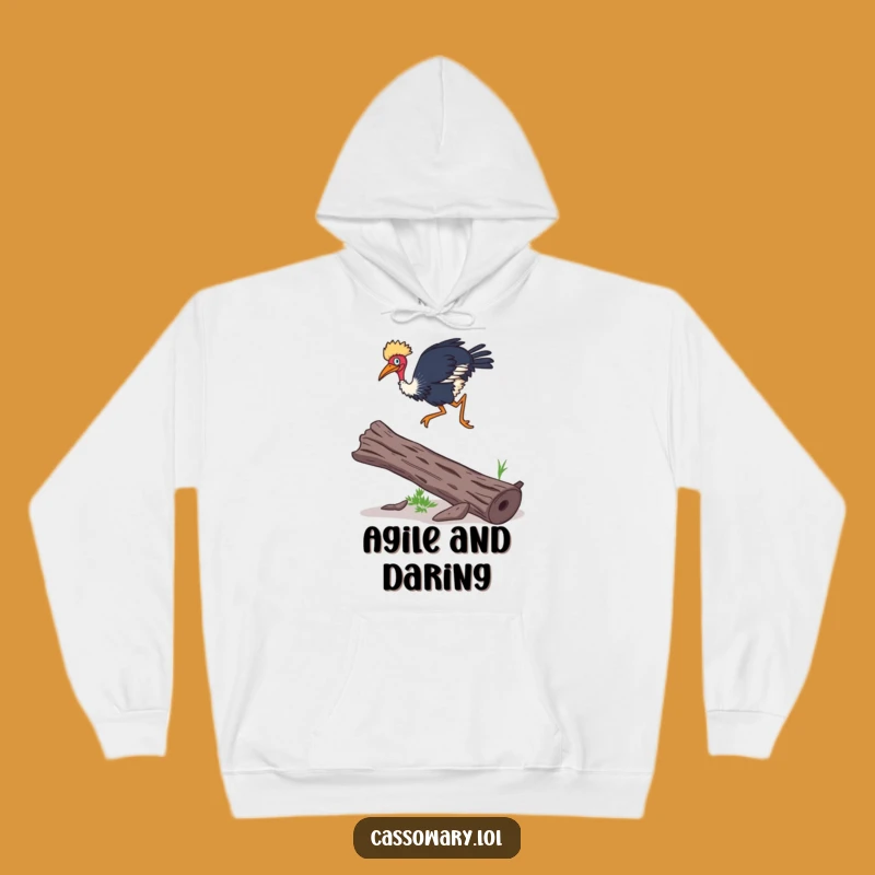 Cozy Funny Cassowary Agility Hoodie - Warm Bird Jump Gift