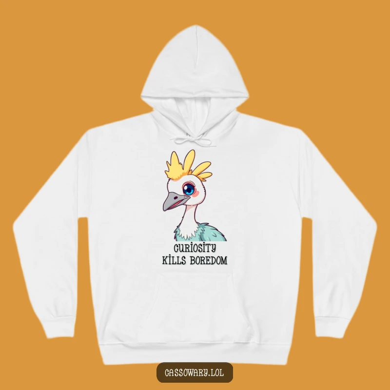 Funny Kawaii Cassowary Hoodie: Curious Tilt Comfort, Cozy & Quirky Gift
