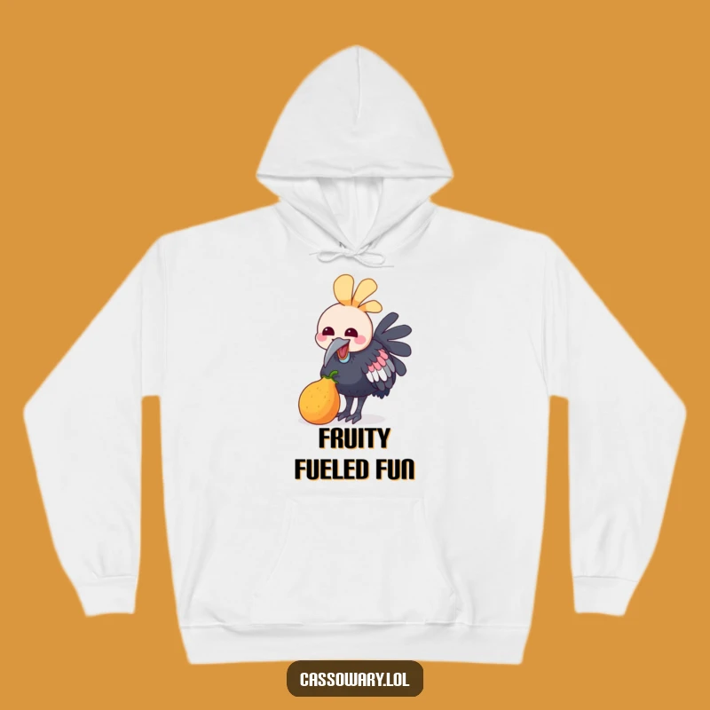 Funny Kawaii Cassowary Fruit Peck Hoodie - Cozy Snack Art Gift