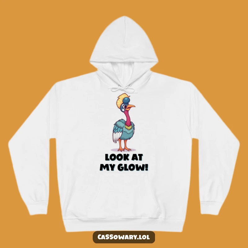 Funny Vibrant Cassowary Hoodie - Cozy Colorful Bird Apparel
