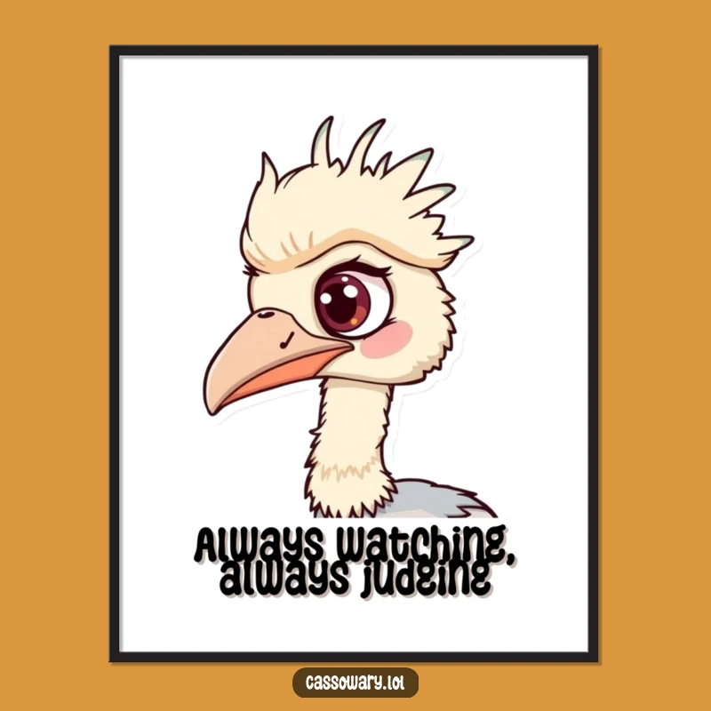 Free Printable Cassowary Wall Art: Funny Eye-Spy Decor, Downloadable Surprise!