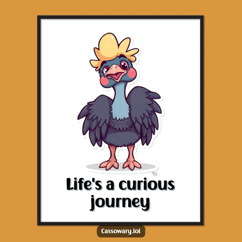 Free Printable Wall Art: Curious Cassowary, Whimsical Downloadable Decor