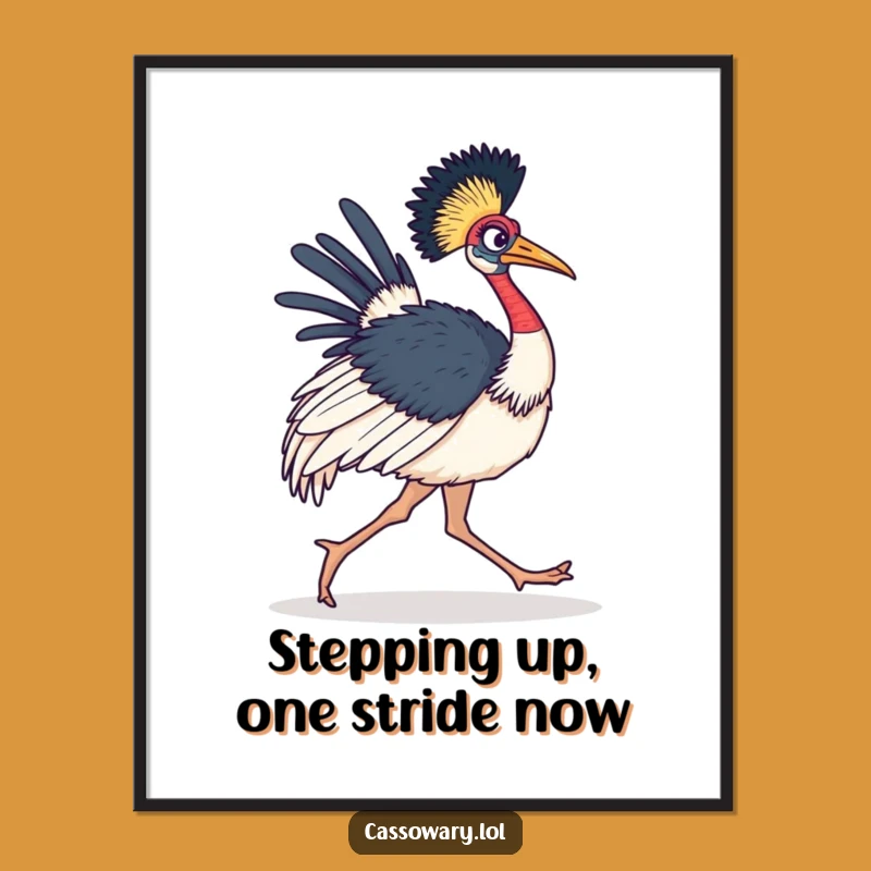 Free Printable Wall Art: Bold Cassowary, Motivating Downloadable Decor for Any Space