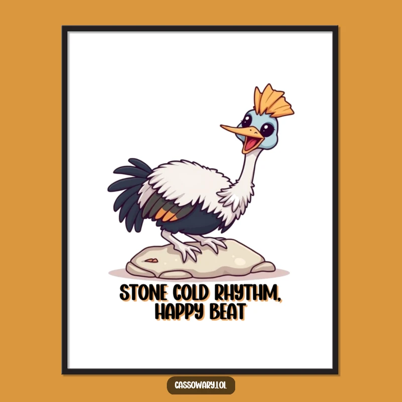 Free Printable Wall Art: Serene Cassowary, Whimsical Downloadable Decor for Peaceful Spaces