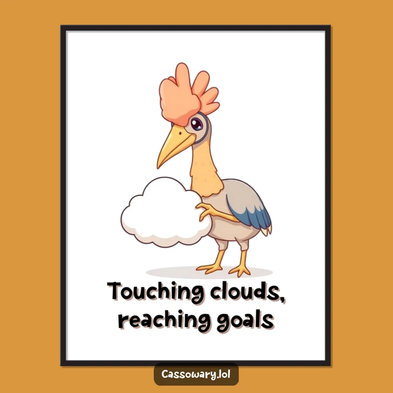 Funny Free Printable Wall Art: Cassowary Cloud Touch Downloadable Art Gift!