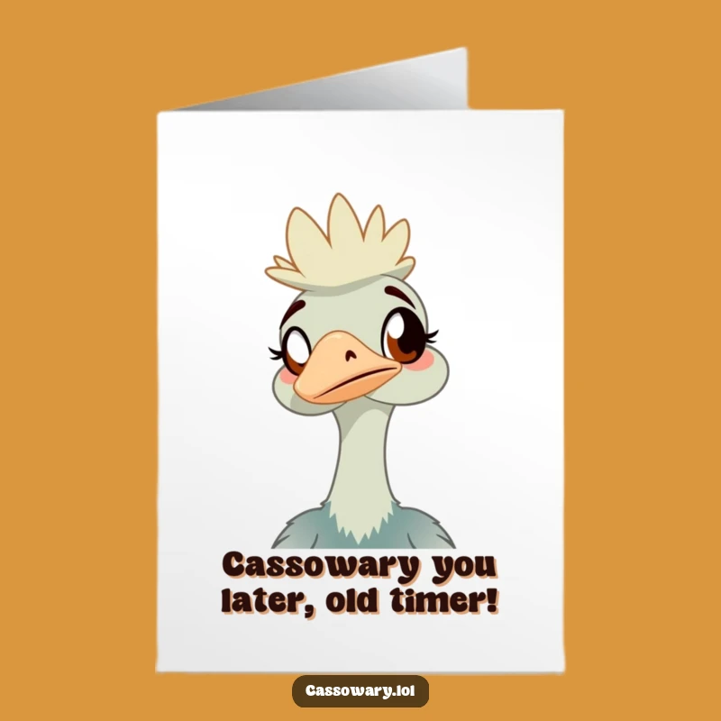 Funny Cassowary Birthday Card: Free Printable Amused Bird Greeting, Downloadable Gift