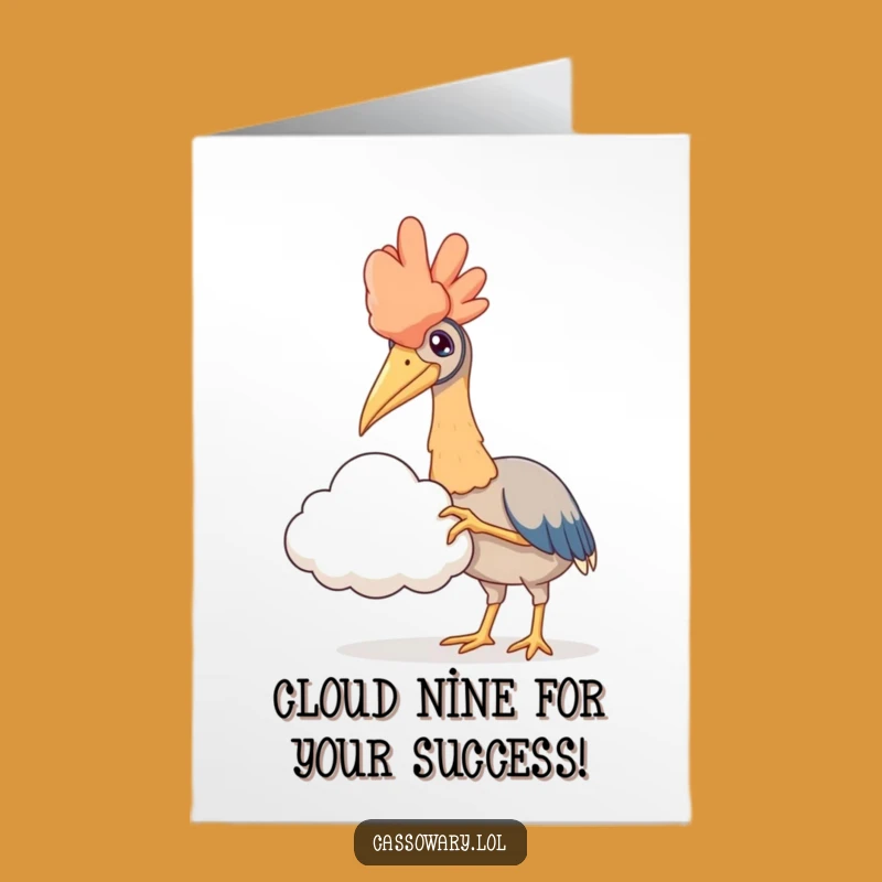 Free Printable Congrats Card: Cassowary Cloud Touch Funny Downloadable Gift!