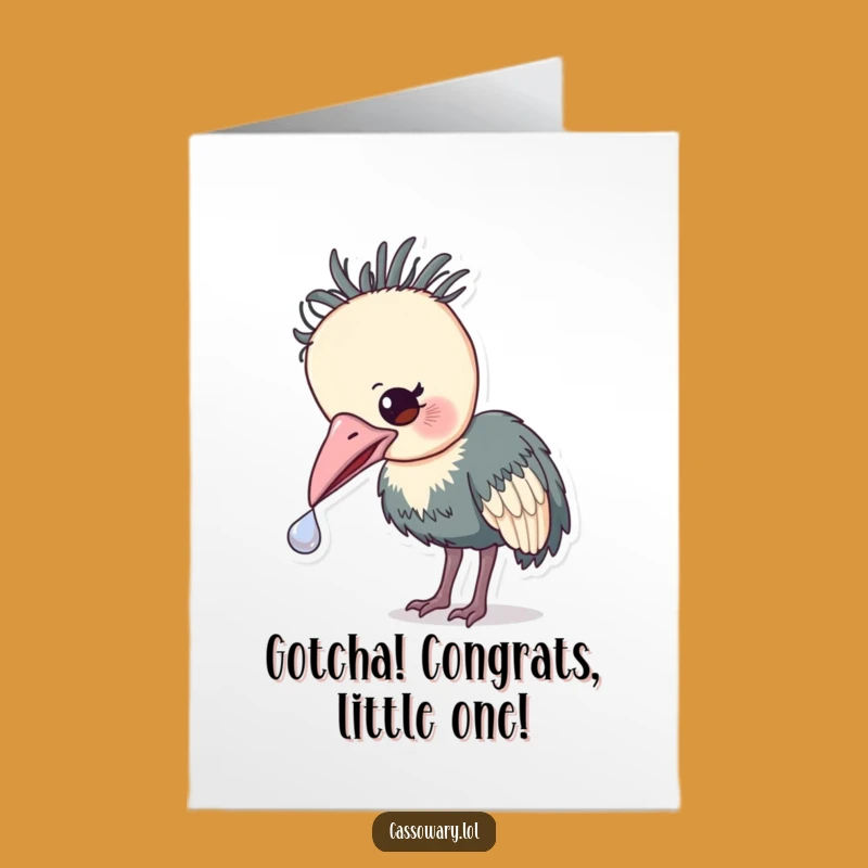 Free Printable Cassowary Congrats Card: Funny Shiny Find Downloadable Celebration!