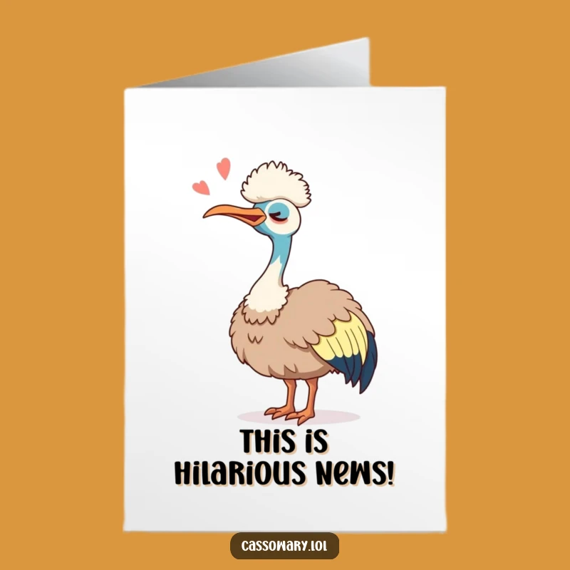 Free Printable Cassowary Congrats Card: Hilarious Laughing Downloadable Celebration Gift!