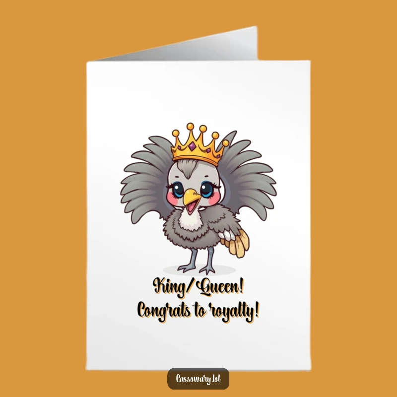 Free Printable Congrats Card: Crowned Cassowary, Humorous Achievement Gift