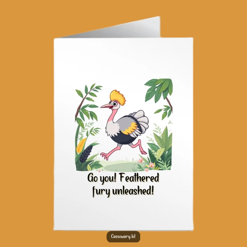 Free Printable Congrats Card: Speedy Cassowary, Downloadable Bird Art for Winners