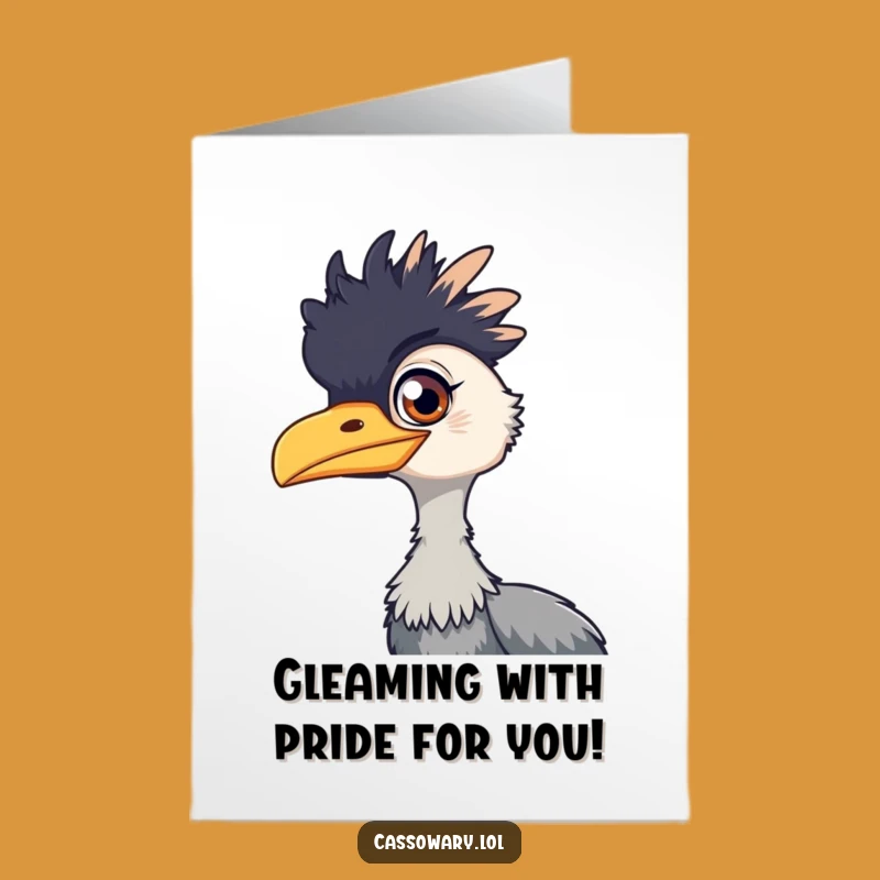 Free Printable Mischievous Cassowary Congratulations Card - Witty Downloadable