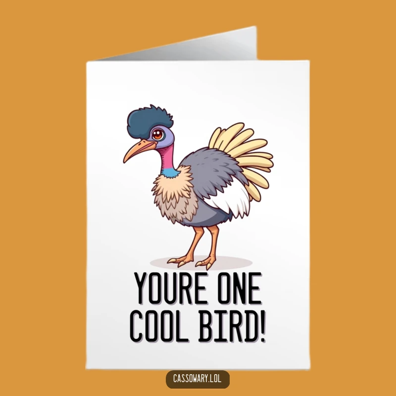 Free Printable Winking Cassowary Congrats Card - Confident Bird Art Downloadable Gift