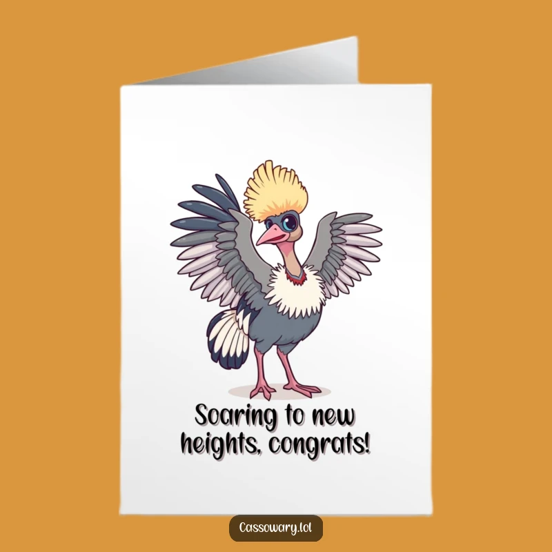 Free Printable Congrats Card: Cassowary Wings Ready Funny Downloadable Gift