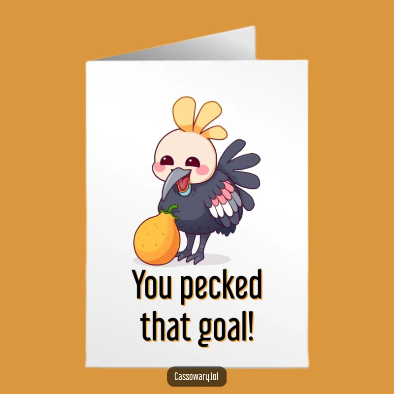 Congrats Free Printable Cassowary Card: Fruity Feast, Funny Downloadable Gift!