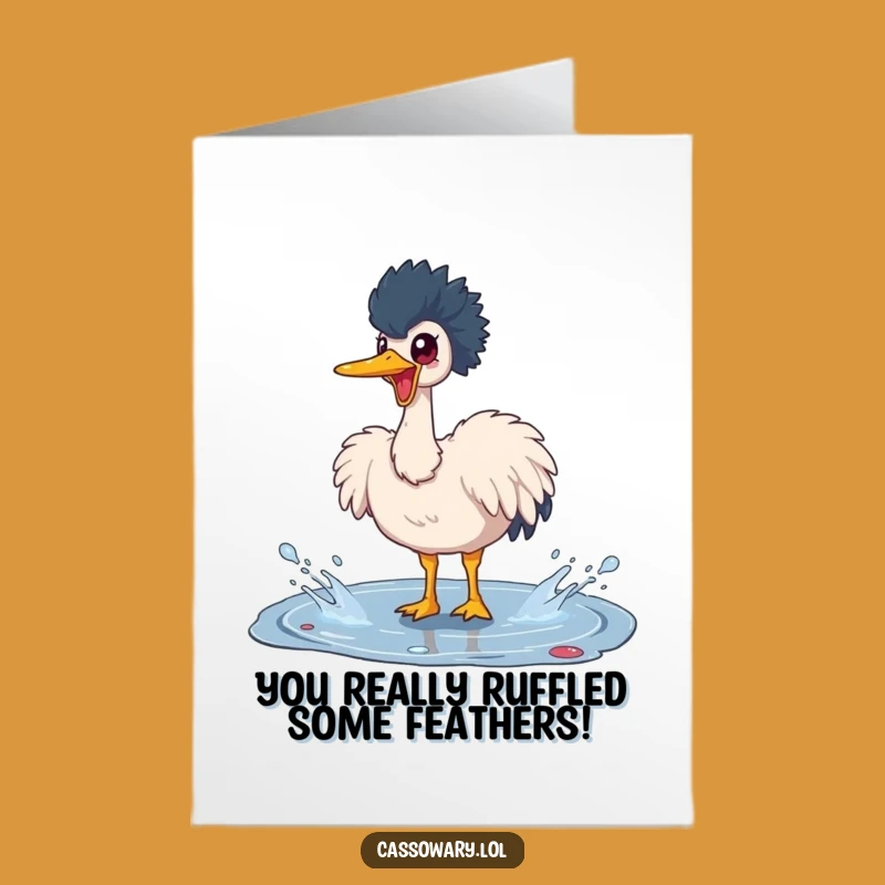 Free Printable Congrats Card: Joyful Cassowary Splashing - Downloadable & DIY Celebration