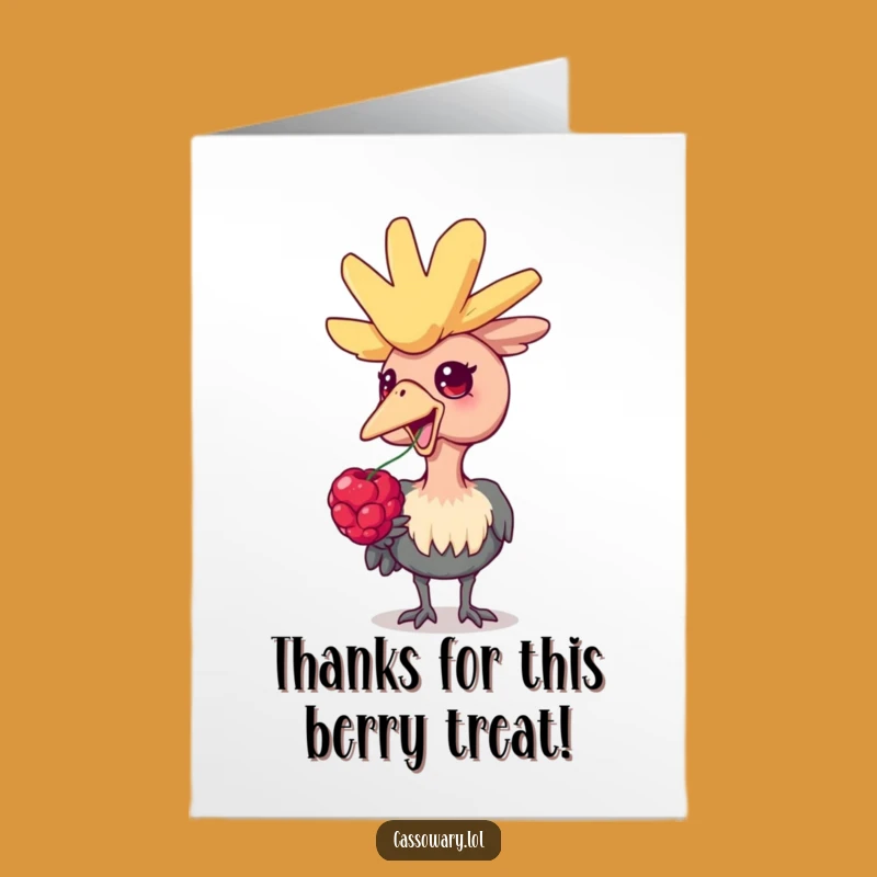 Berry Sweet Free Printable Cassowary Thank You Card - Grateful Downloadable