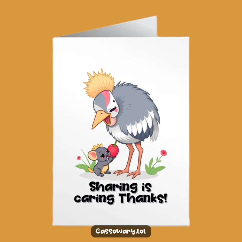Free Printable Thank You Card: Cassowary Shares Berry, a Sweet Thanks