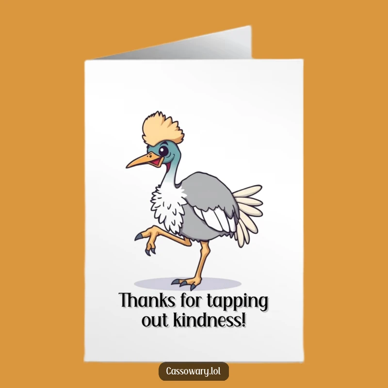 Tapping Thanks Free Printable Cassowary Card - Lively Downloadable Art