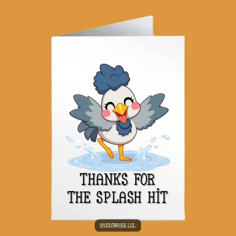 Thank You Cassowary Splash Card - Free Printable Joyful Gratitude