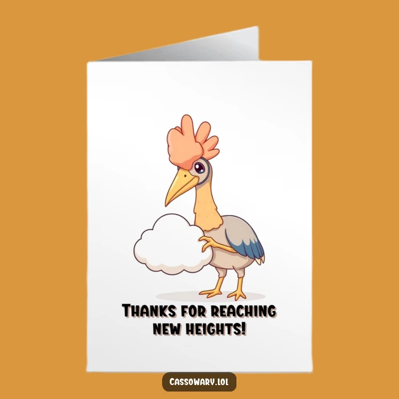 Free Printable Thank You Card: Cassowary Cloud Touch Funny Downloadable Gift!