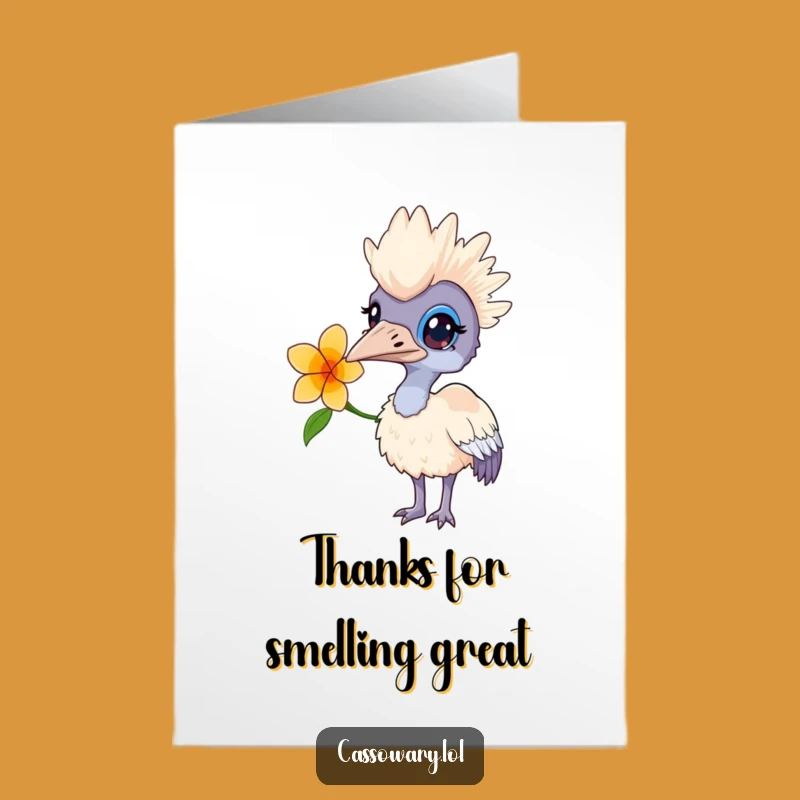 Thank You Cassowary Flower Card - Free Printable Curious Gratitude