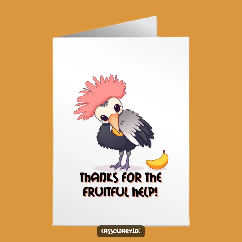Free Printable Funny Cassowary Thank You Card - Grateful Bird Art Downloadable Gift