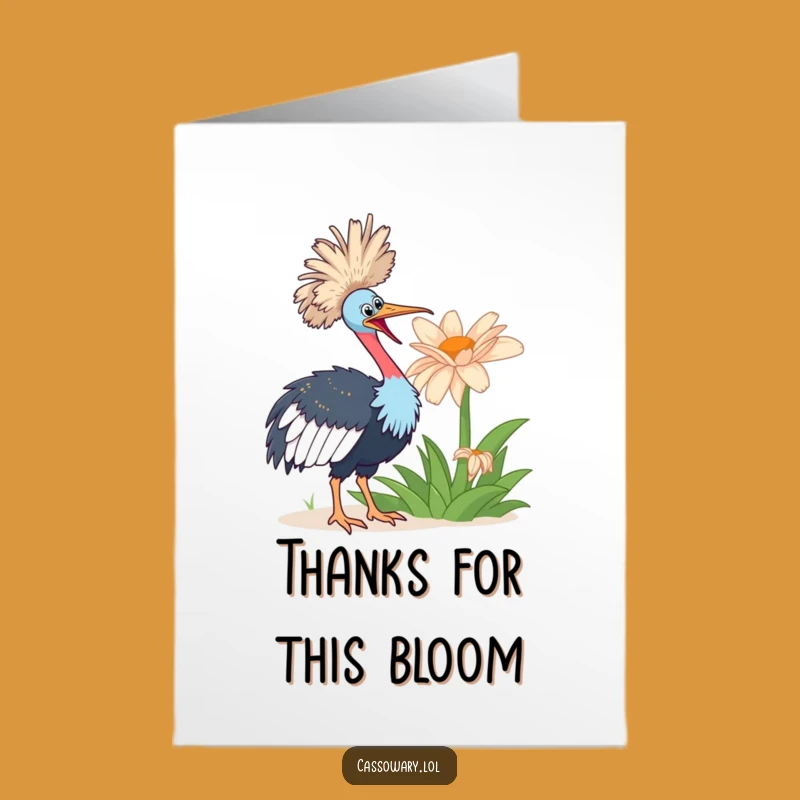 Free Printable Thank You Card: Cassowary Flower Appreciation Greeting - Sweet Downloadable Gift