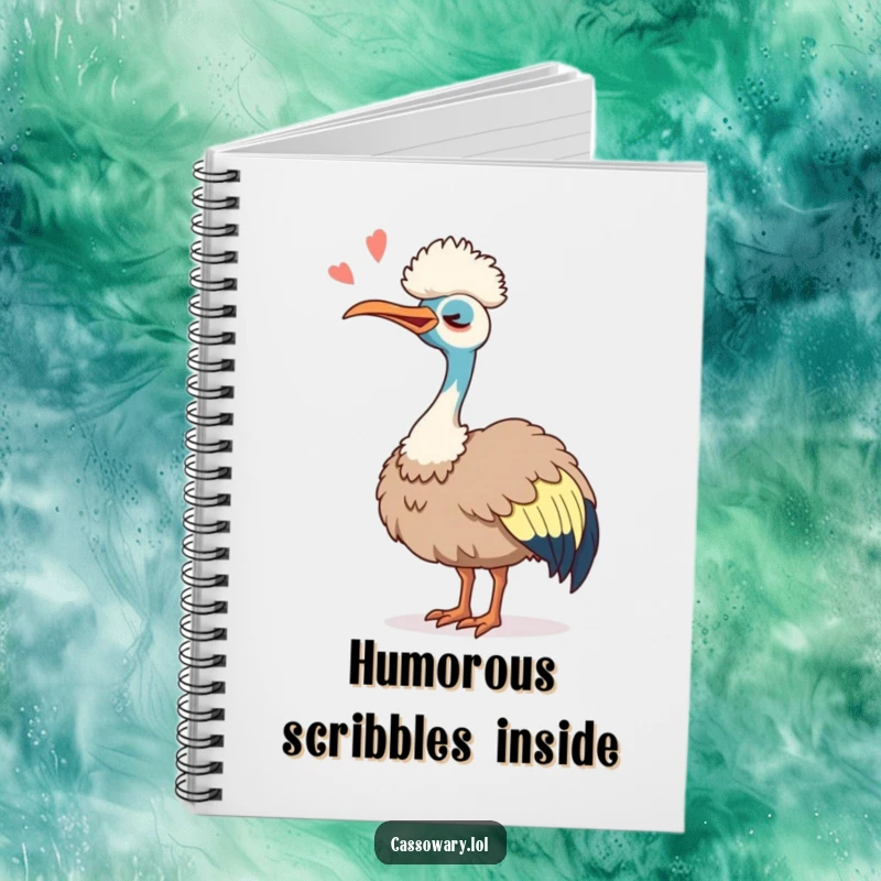 Funny Cassowary Laugh Notebook: A funny notebook with a cassowary tipping its head back, laughing silently with infectious joy.