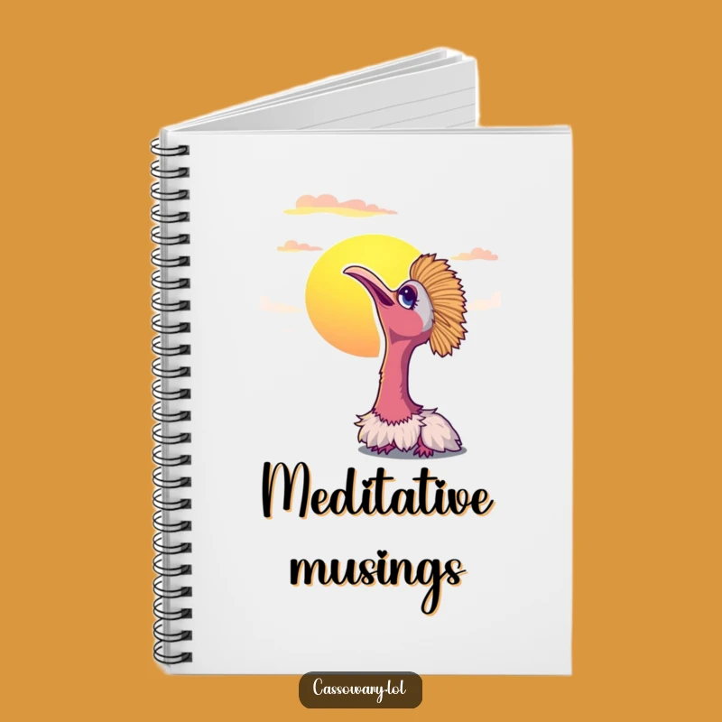 Funny Cassowary Sunset Notebook: Serene Bird Journal for Calm Thoughts Gift