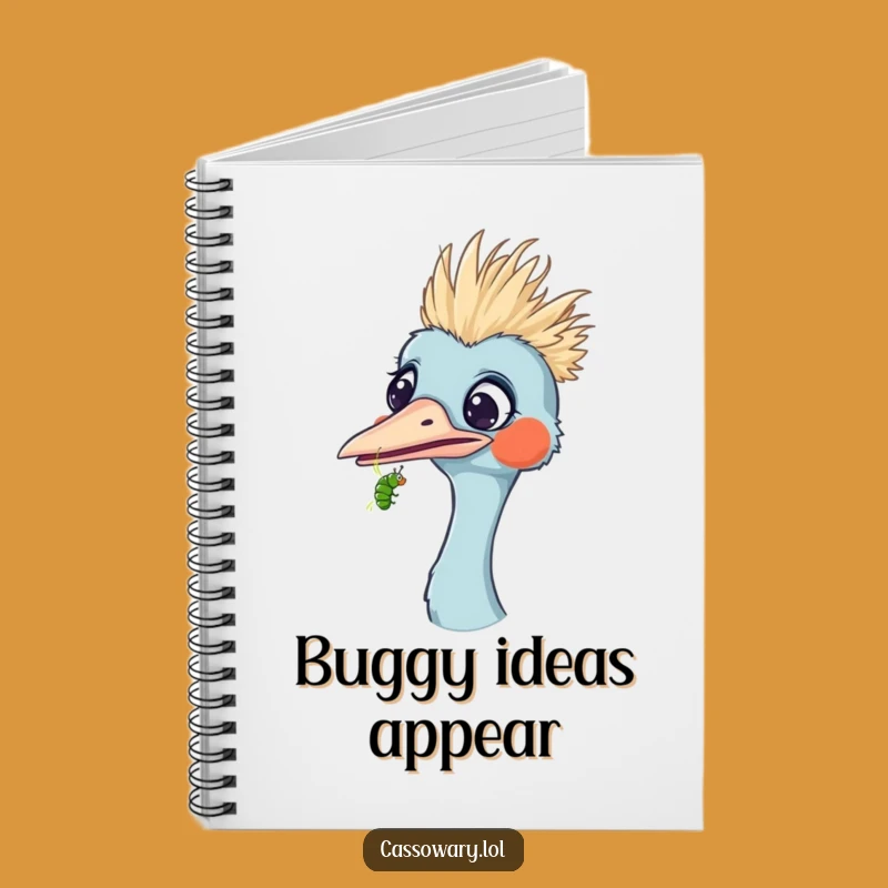 Funny Surprised Cassowary Caterpillar Notebook - Jot Down Surprises