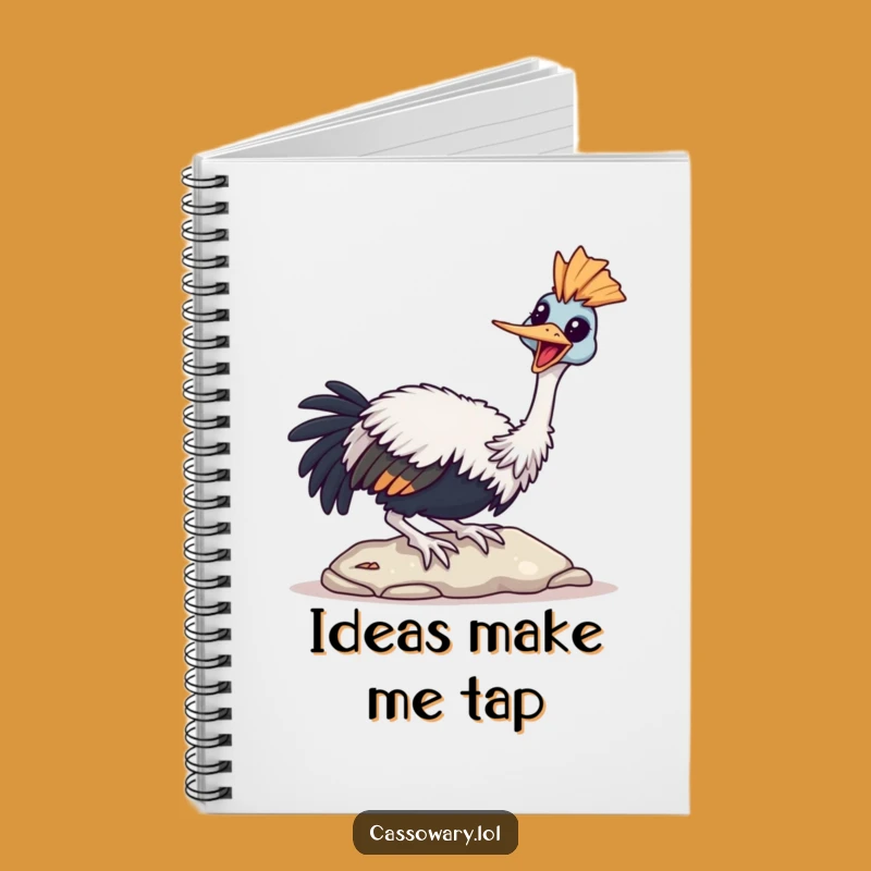 Funny Cassowary Tapping Notebook: Jot Down Happy Thoughts, Gift