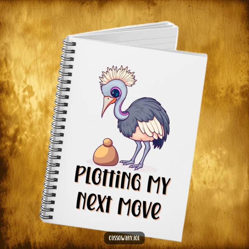Funny Cassowary Pebble Balance Notebook: A determined cassowary balancing a pebble, ready for notes. Funny gift.