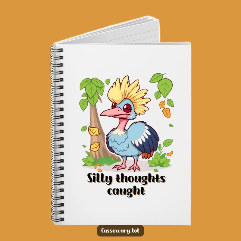 Funny Silly Cassowary Leaf Catch Notebook - Jot Down Silly Ideas