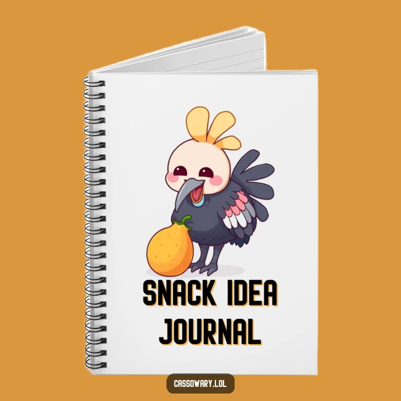 Funny Kawaii Cassowary Fruit Peck Notebook - Cheerful Bird Journal Gift