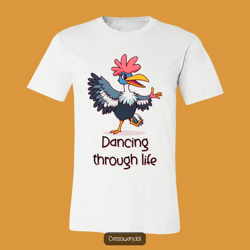 Funny Cassowary T-Shirt: Dancing Bird Move Tee, Vibrant Humorous Gift