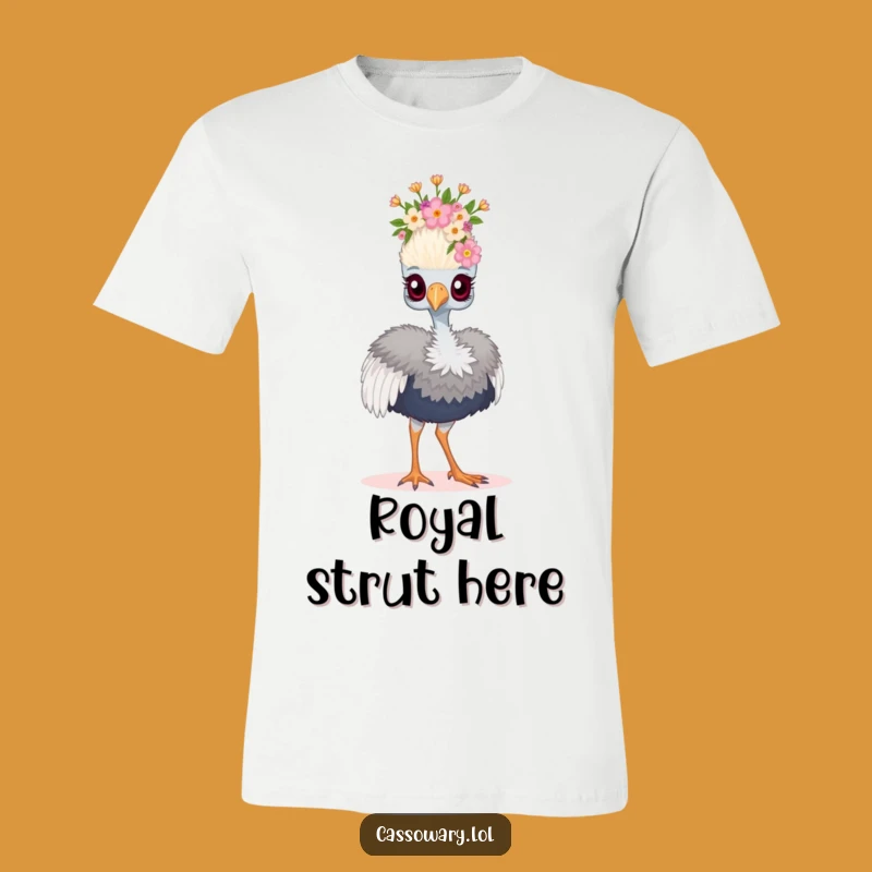 Funny Floral Crown Cassowary T-Shirt - Proud Bird Fashion Tee