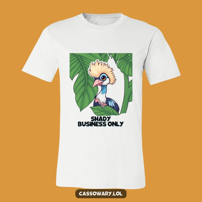 Funny Cassowary Leaf Peek T-Shirt - Wear Your Jungle Fun!