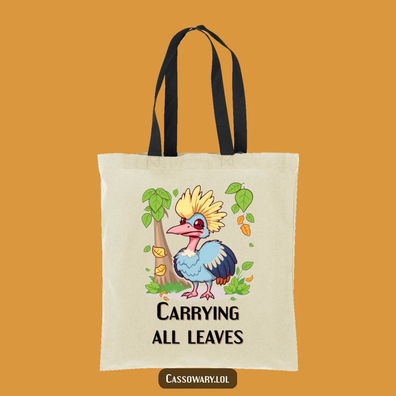 Funny Silly Cassowary Leaf Catch Tote Bag - Carry Your Laughs