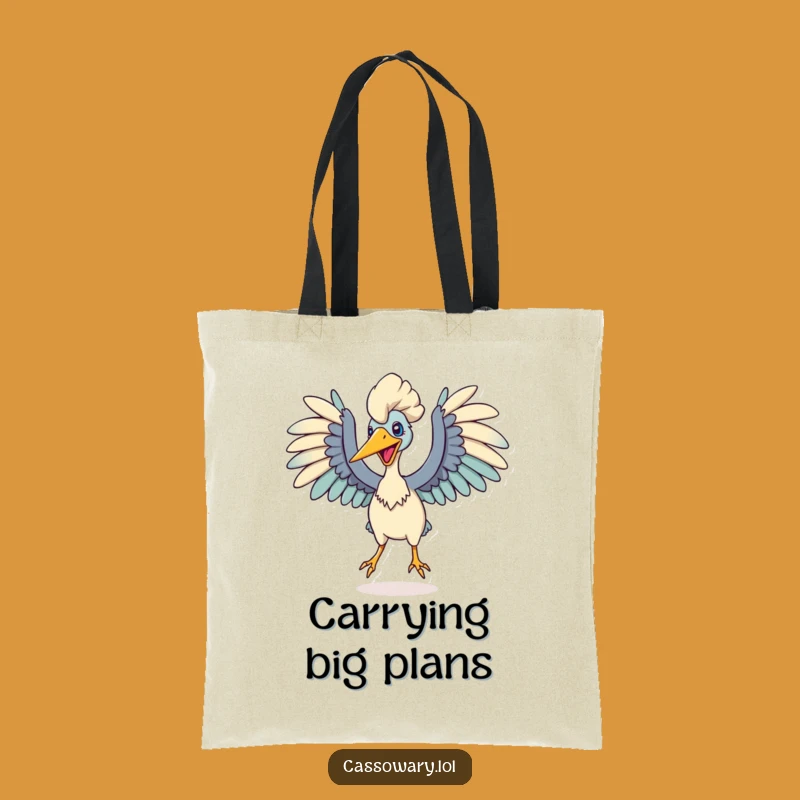 Funny Cassowary Leap Tote: Carry Your Ambition with Humorous Flair