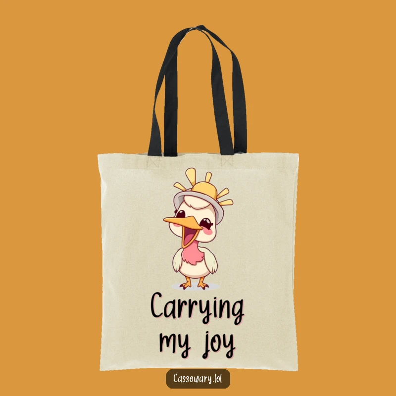 Funny Giggling Cassowary Hat Tote Bag: Carry Your Fun Gift