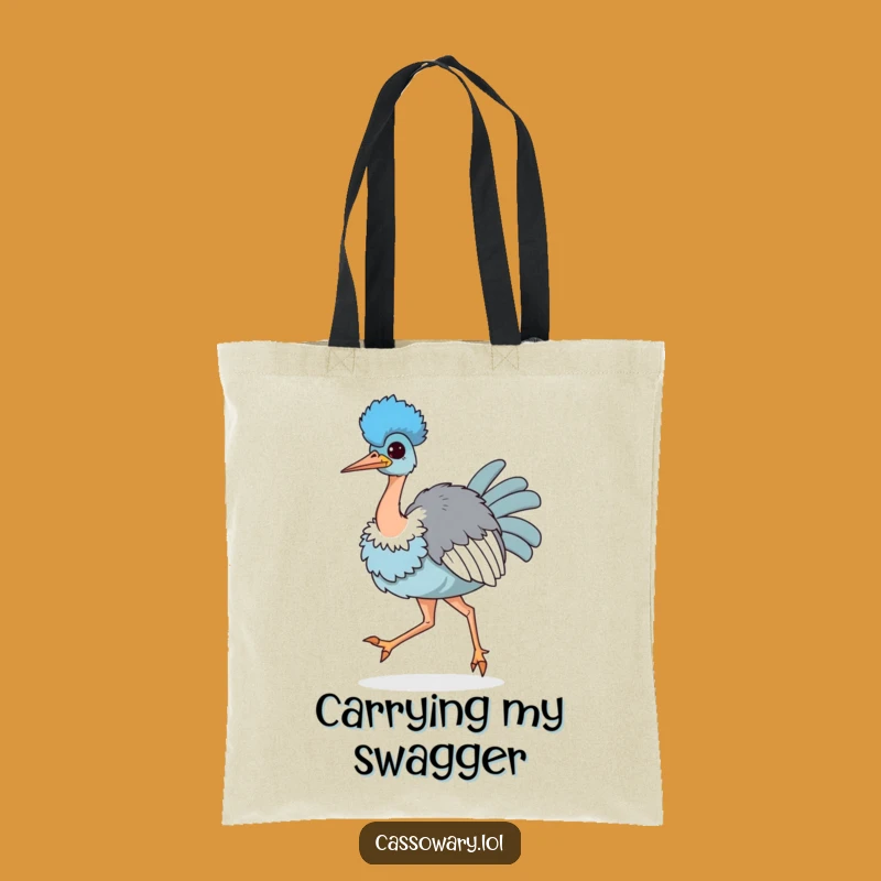 Funny Kawaii Cassowary Strutting Tote Bag - Stylish Bird Art Gift