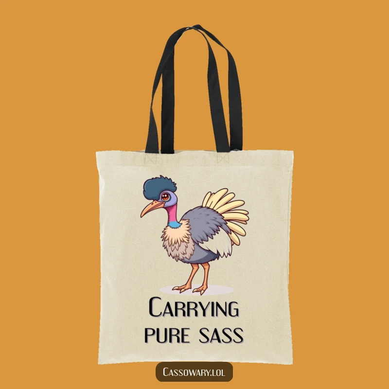 Funny Confident Cassowary Tote Bag: Carry Your Swagger Gift