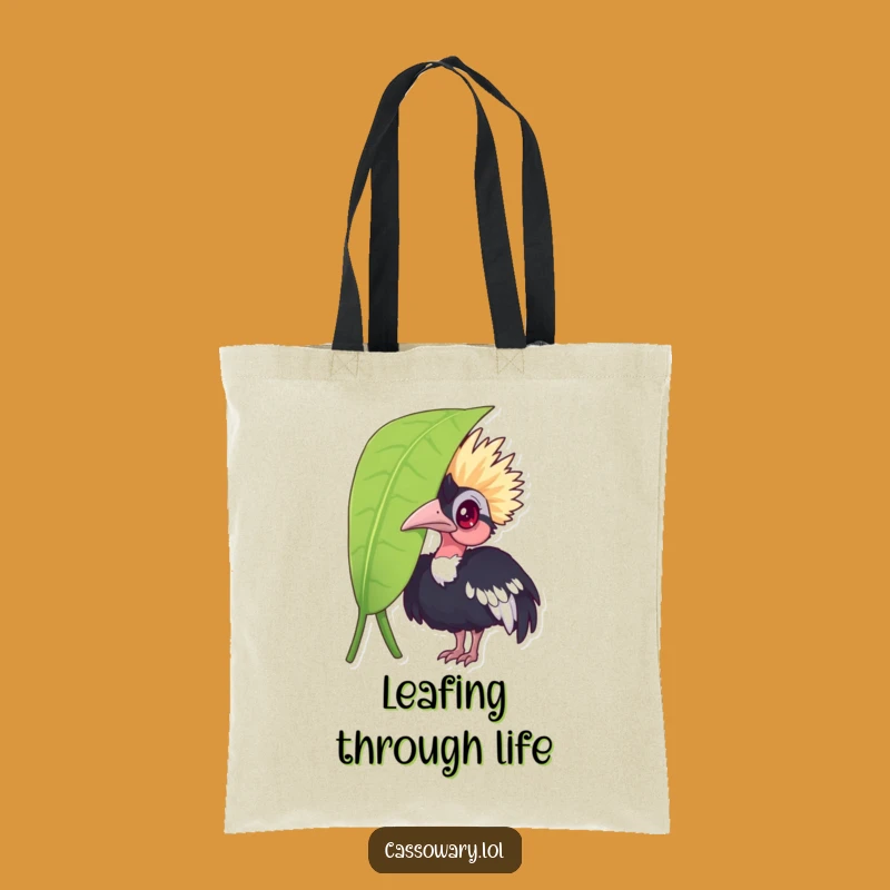 Funny Cassowary Leaf Peek Tote Bag: Stylish and Humorous Carryall Gift