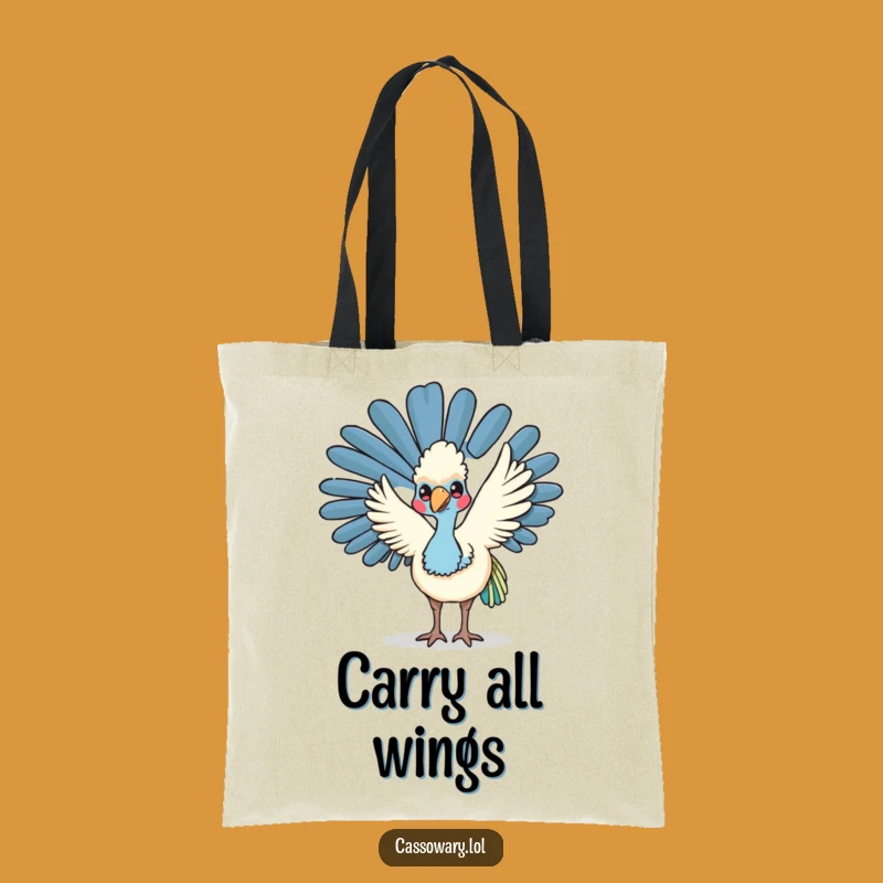 Funny Kawaii Cassowary Wave Tote Bag: Carry Cheer, a Perfect Funny Gift